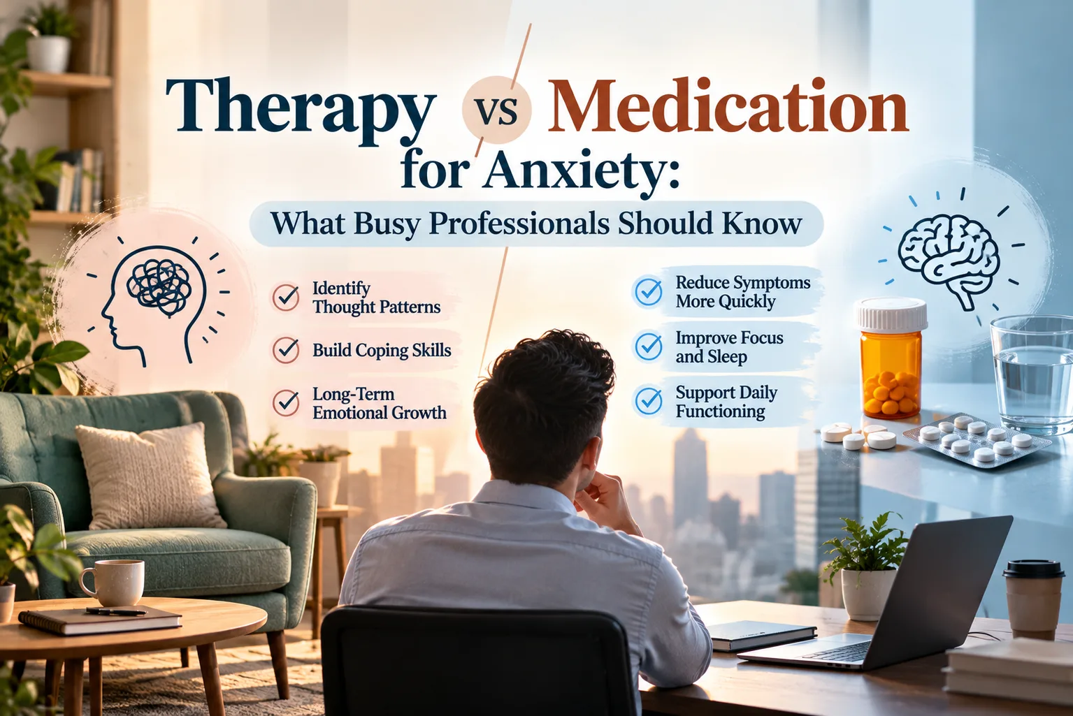 Therapy vs Medication for Anxiety: What Busy Professionals Should Know